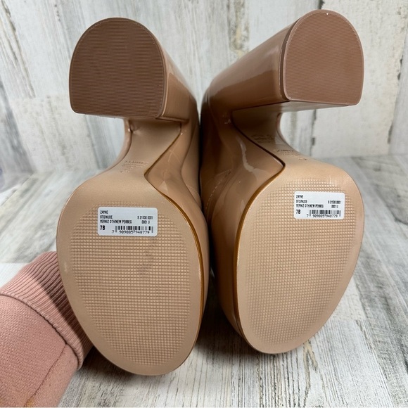 New Schutz Zayne Mary Jane Patent Platform Pump in Nude #201 - Picture 5 of 11